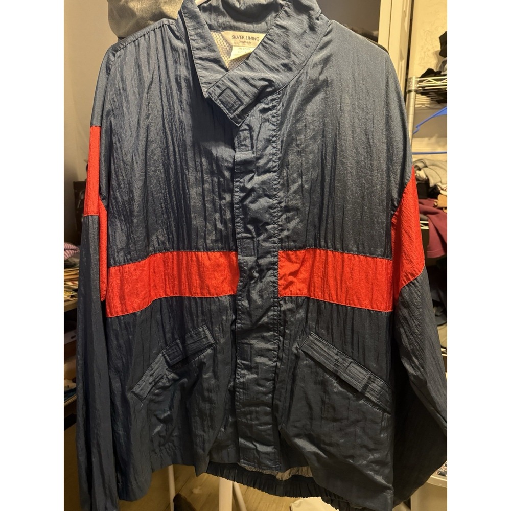 Vintage‎ Silver Lining Windbreaker Blue/Red Size Large